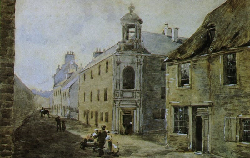 William Cullen's house in Castle Street, Hamilton. Artist and date unknown.