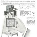 A projector and lantern slides for hire, from Hamblin's ophthalmological diary and year book, 1935.
